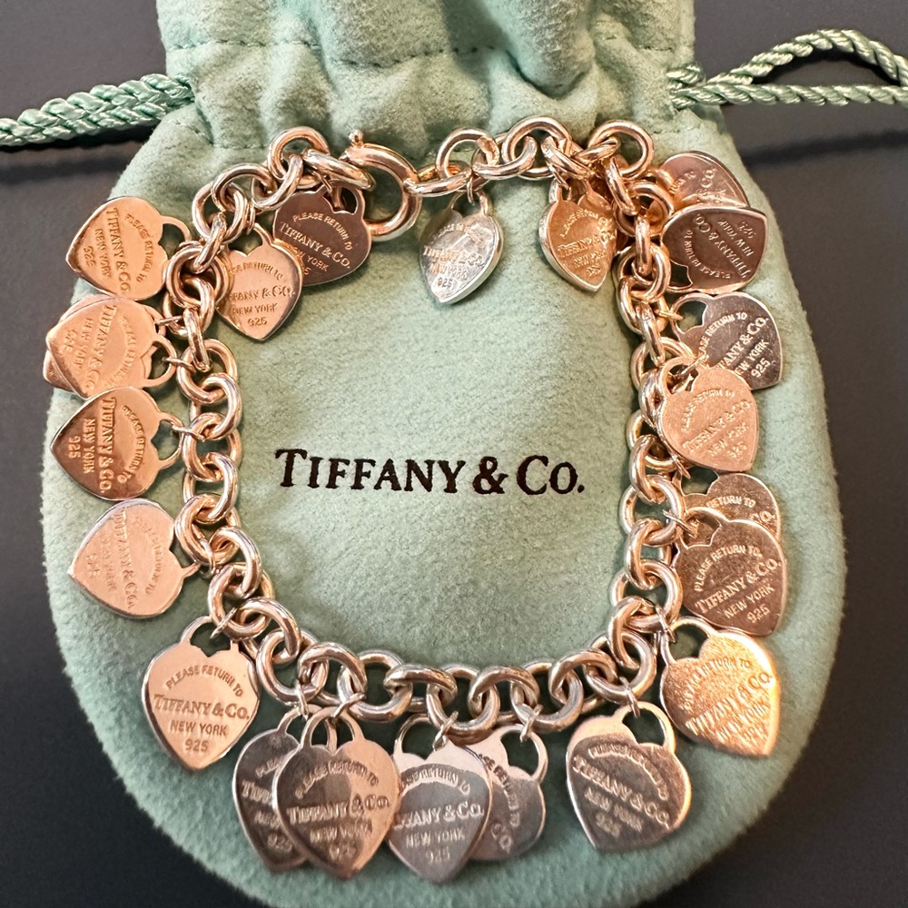 Tiffany Multi-Heart Tag Bracelet Sterling Silver